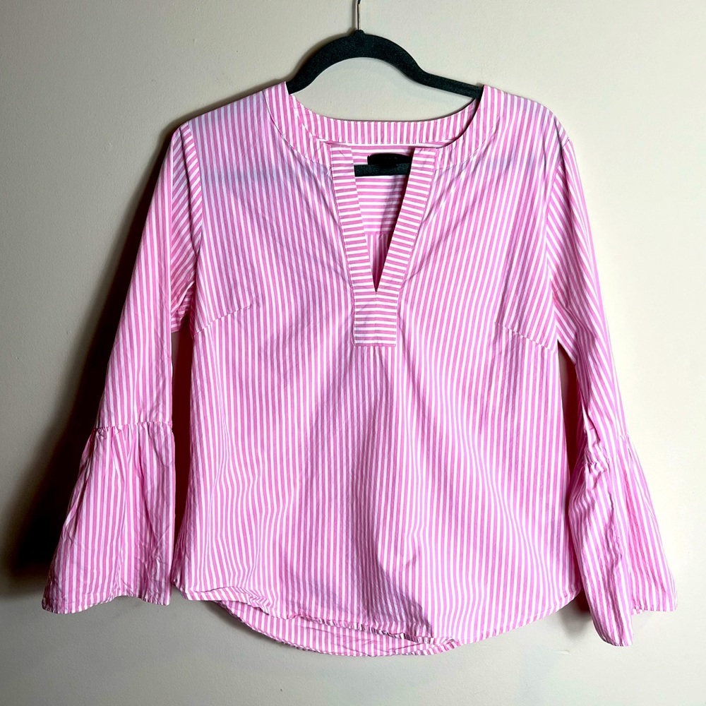 J. Crew pink stripe top